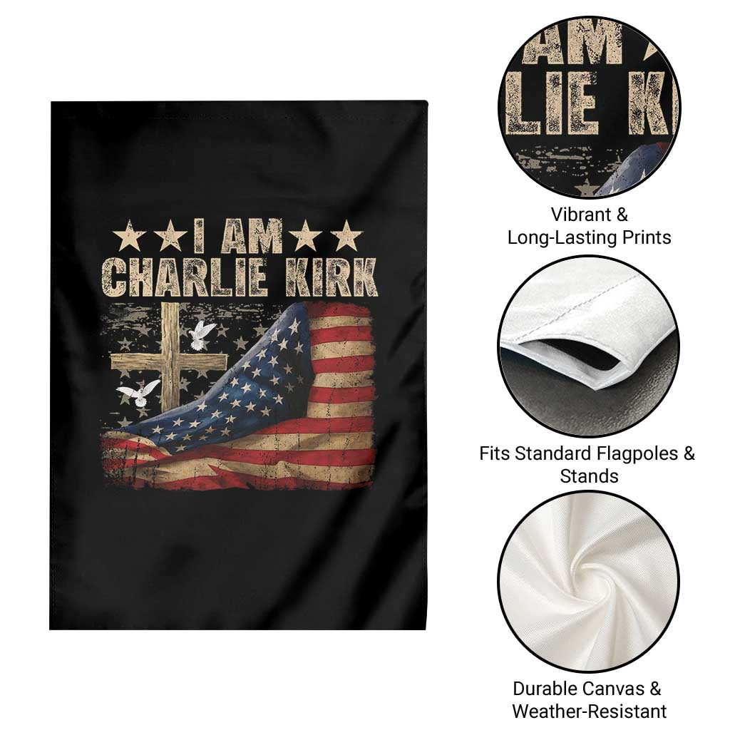 I Am Charlie Kirk Garden Flag Freedom Vintage American Flag - Wonder Print Shop