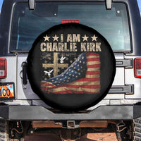 I Am Charlie Kirk Spare Tire Cover Freedom Vintage American Flag - Wonder Print Shop