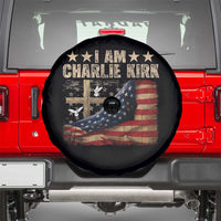 I Am Charlie Kirk Spare Tire Cover Freedom Vintage American Flag - Wonder Print Shop