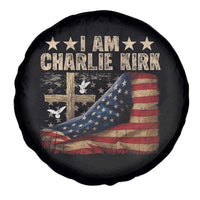 I Am Charlie Kirk Spare Tire Cover Freedom Vintage American Flag - Wonder Print Shop