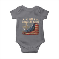 I Am Charlie Kirk Baby Onesie Freedom Vintage American Flag - Wonder Print Shop