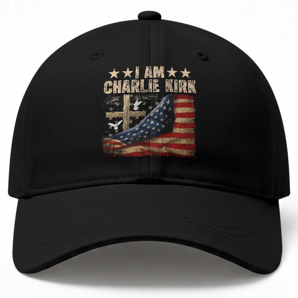 I Am Charlie Kirk Baseball Cap Freedom Vintage American Flag