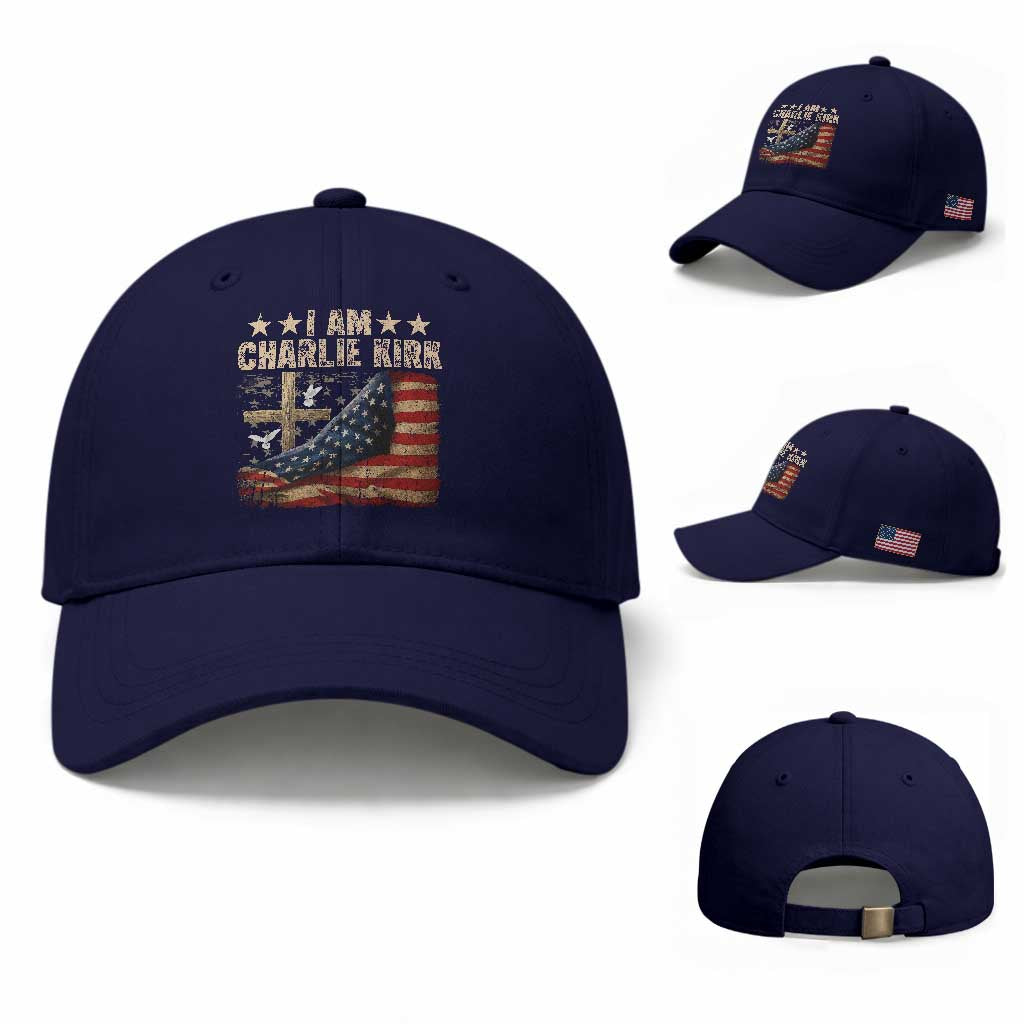 I Am Charlie Kirk Baseball Cap Freedom Vintage American Flag