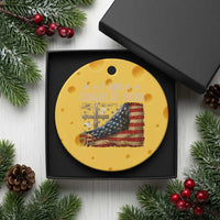 I Am Charlie Kirk Ceramic Ornament Freedom Vintage American Flag - Wonder Print Shop