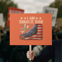 I Am Charlie Kirk Protest Sign Freedom Vintage American Flag - Wonder Print Shop