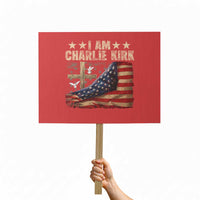 I Am Charlie Kirk Protest Sign Freedom Vintage American Flag - Wonder Print Shop