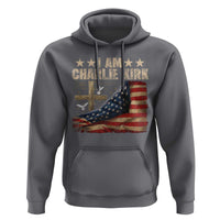 I Am Charlie Kirk Hoodie Freedom Vintage American Flag - Wonder Print Shop