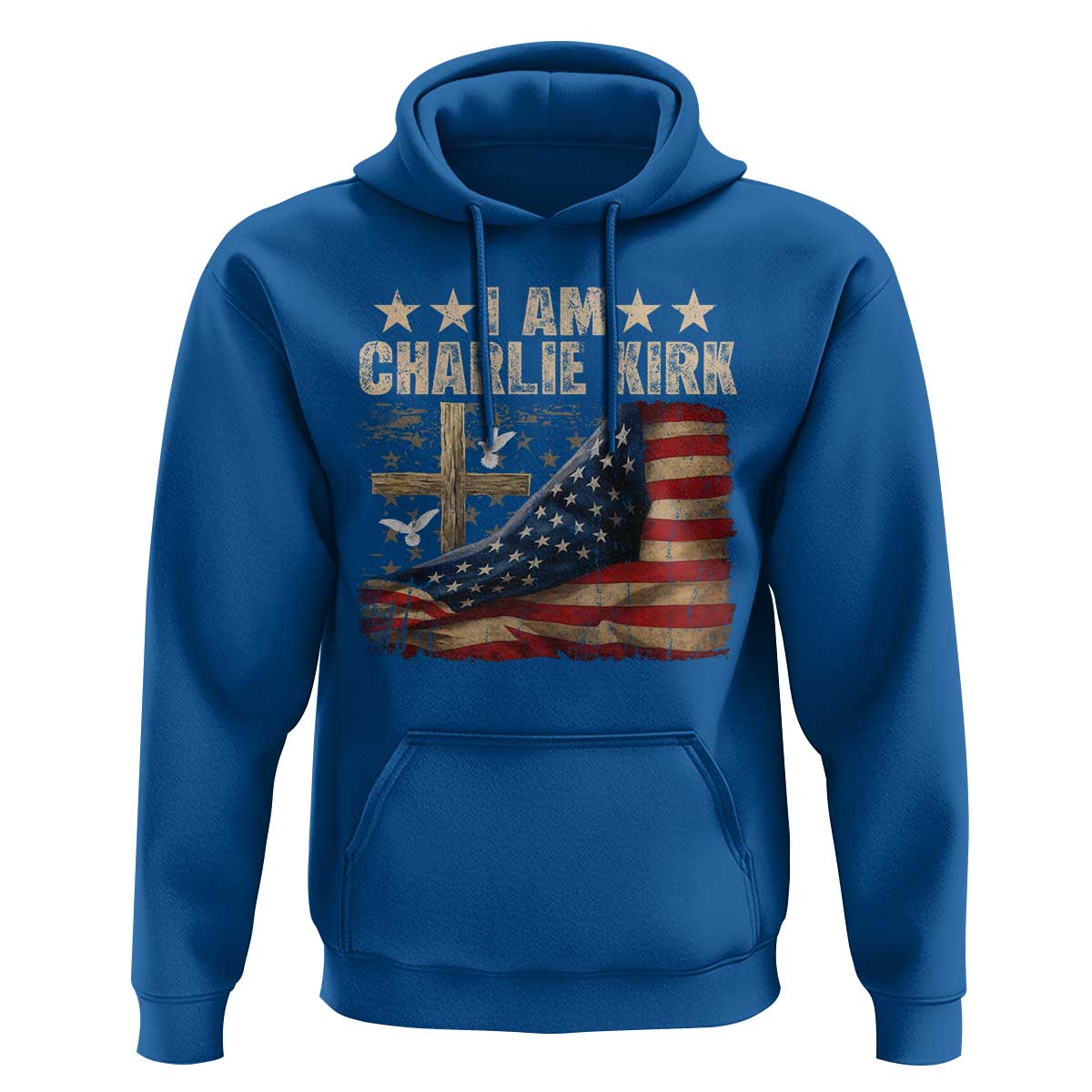 I Am Charlie Kirk Hoodie Freedom Vintage American Flag - Wonder Print Shop