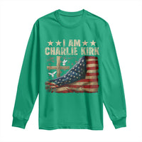 I Am Charlie Kirk Long Sleeve Shirt Freedom Vintage American Flag - Wonder Print Shop