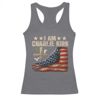 I Am Charlie Kirk Racerback Tank Top Freedom Vintage American Flag - Wonder Print Shop