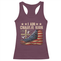 I Am Charlie Kirk Racerback Tank Top Freedom Vintage American Flag - Wonder Print Shop