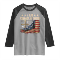 I Am Charlie Kirk Raglan Shirt Freedom Vintage American Flag - Wonder Print Shop