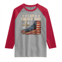 I Am Charlie Kirk Raglan Shirt Freedom Vintage American Flag - Wonder Print Shop