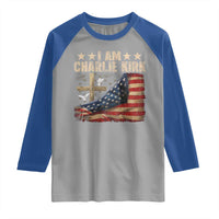 I Am Charlie Kirk Raglan Shirt Freedom Vintage American Flag - Wonder Print Shop