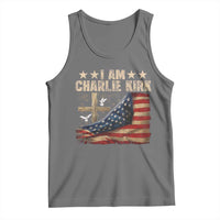 I Am Charlie Kirk Tank Top Freedom Vintage American Flag - Wonder Print Shop
