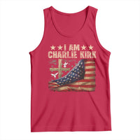I Am Charlie Kirk Tank Top Freedom Vintage American Flag - Wonder Print Shop