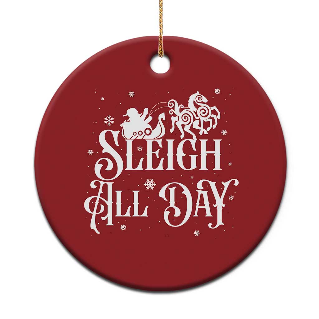 Funny Xmas Viking Christmas Ornament Sleigh All Day Sleipnir Longship Santa - Wonder Print Shop