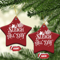Funny Xmas Viking Christmas Ornament Sleigh All Day Sleipnir Longship Santa - Wonder Print Shop