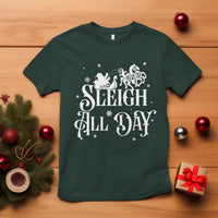 Funny Christmas Viking T Shirt Sleigh All Day Sleipnir Longship Santa - Wonder Print Shop