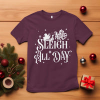 Funny Christmas Viking T Shirt Sleigh All Day Sleipnir Longship Santa - Wonder Print Shop