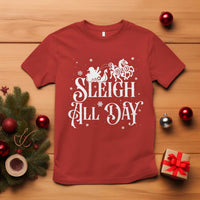 Funny Christmas Viking T Shirt Sleigh All Day Sleipnir Longship Santa - Wonder Print Shop
