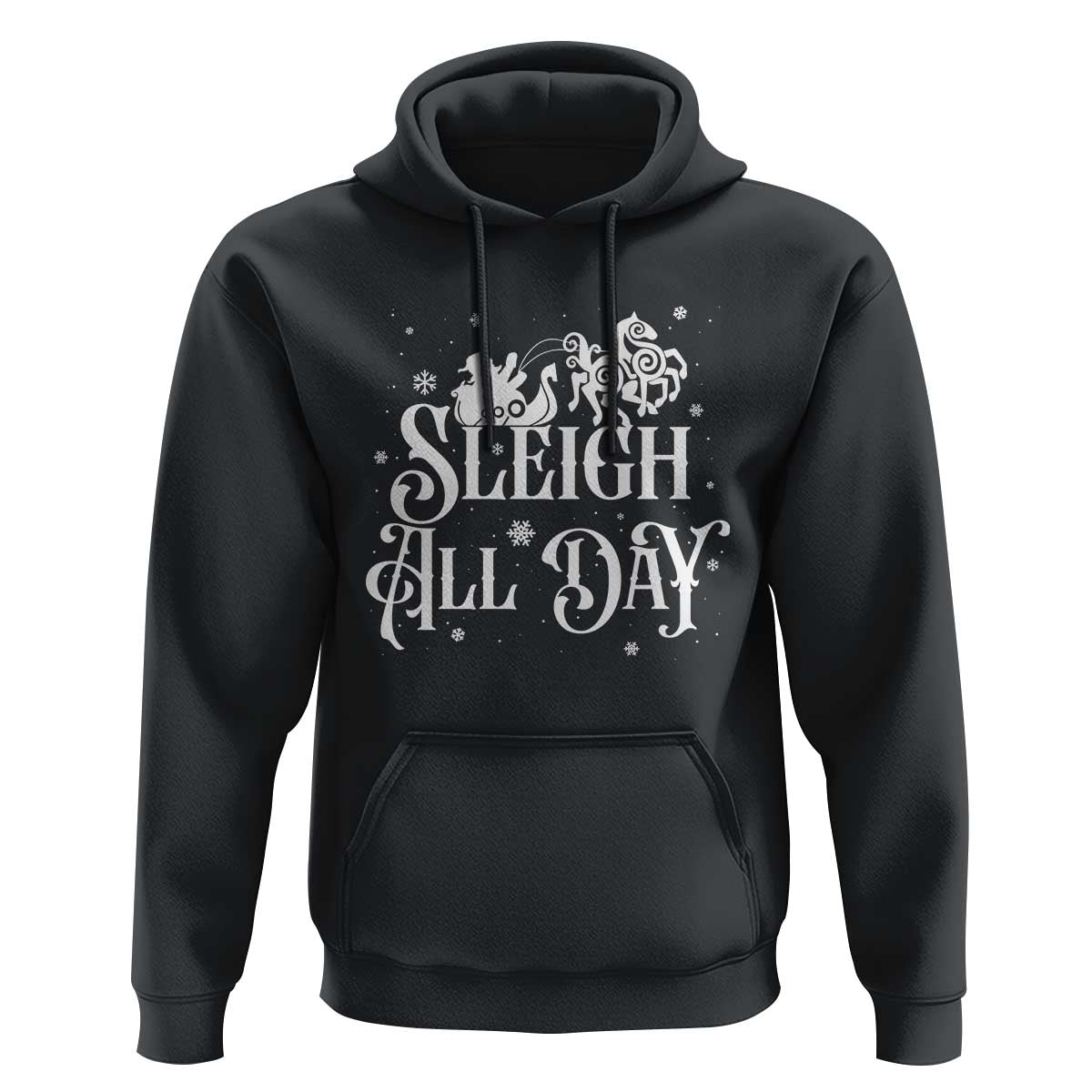 Funny Christmas Viking Hoodie Sleigh All Day Sleipnir Longship Santa