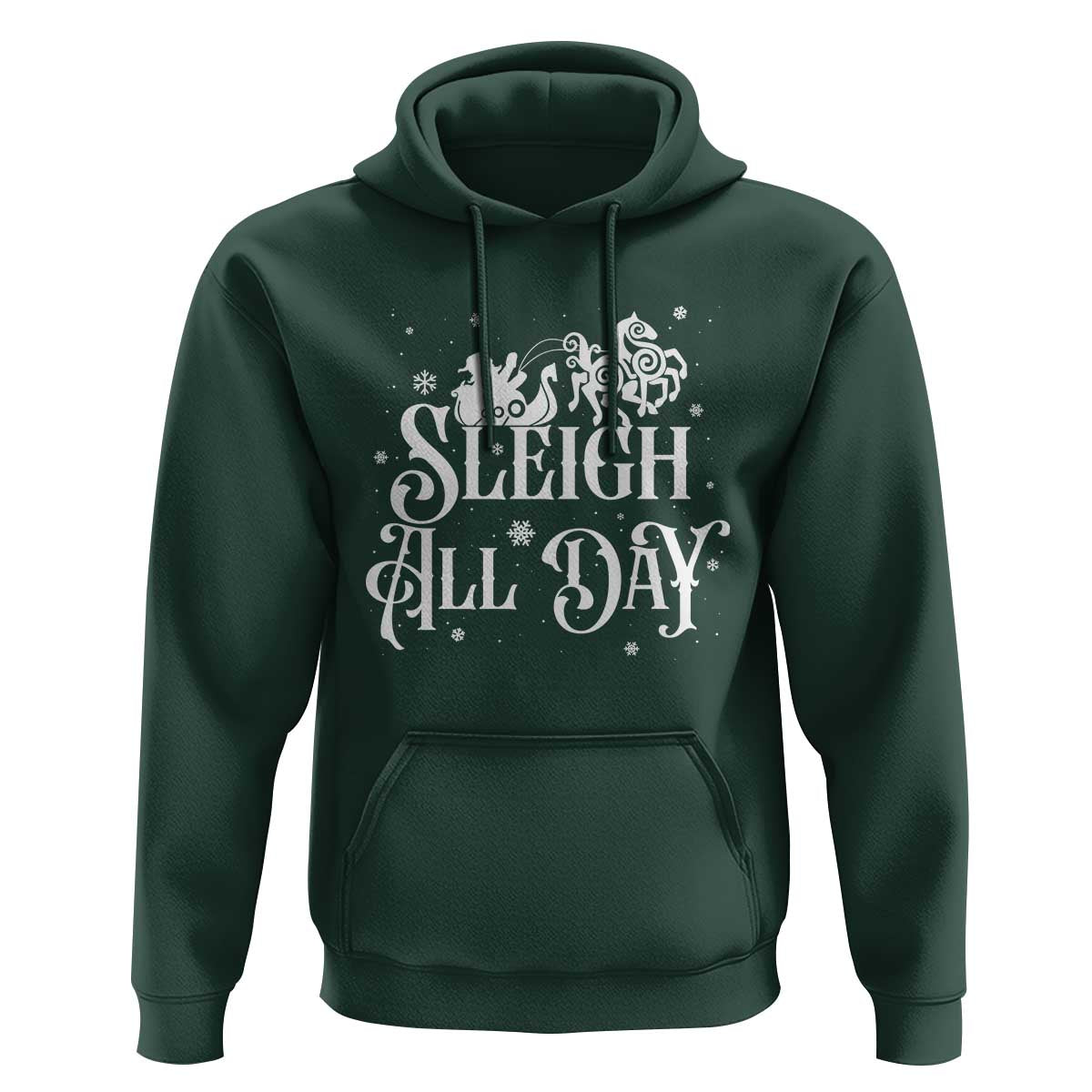 Funny Christmas Viking Hoodie Sleigh All Day Sleipnir Longship Santa