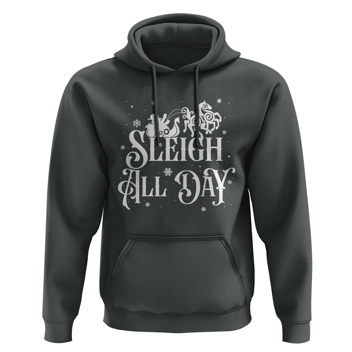 Funny Christmas Viking Hoodie Sleigh All Day Sleipnir Longship Santa