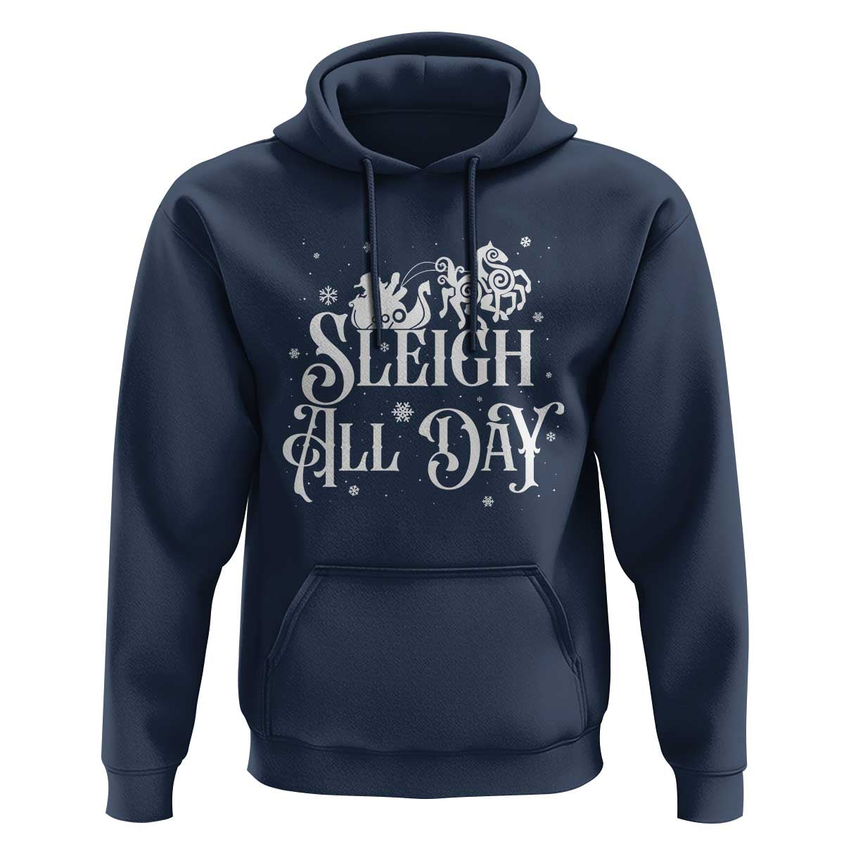 Funny Christmas Viking Hoodie Sleigh All Day Sleipnir Longship Santa