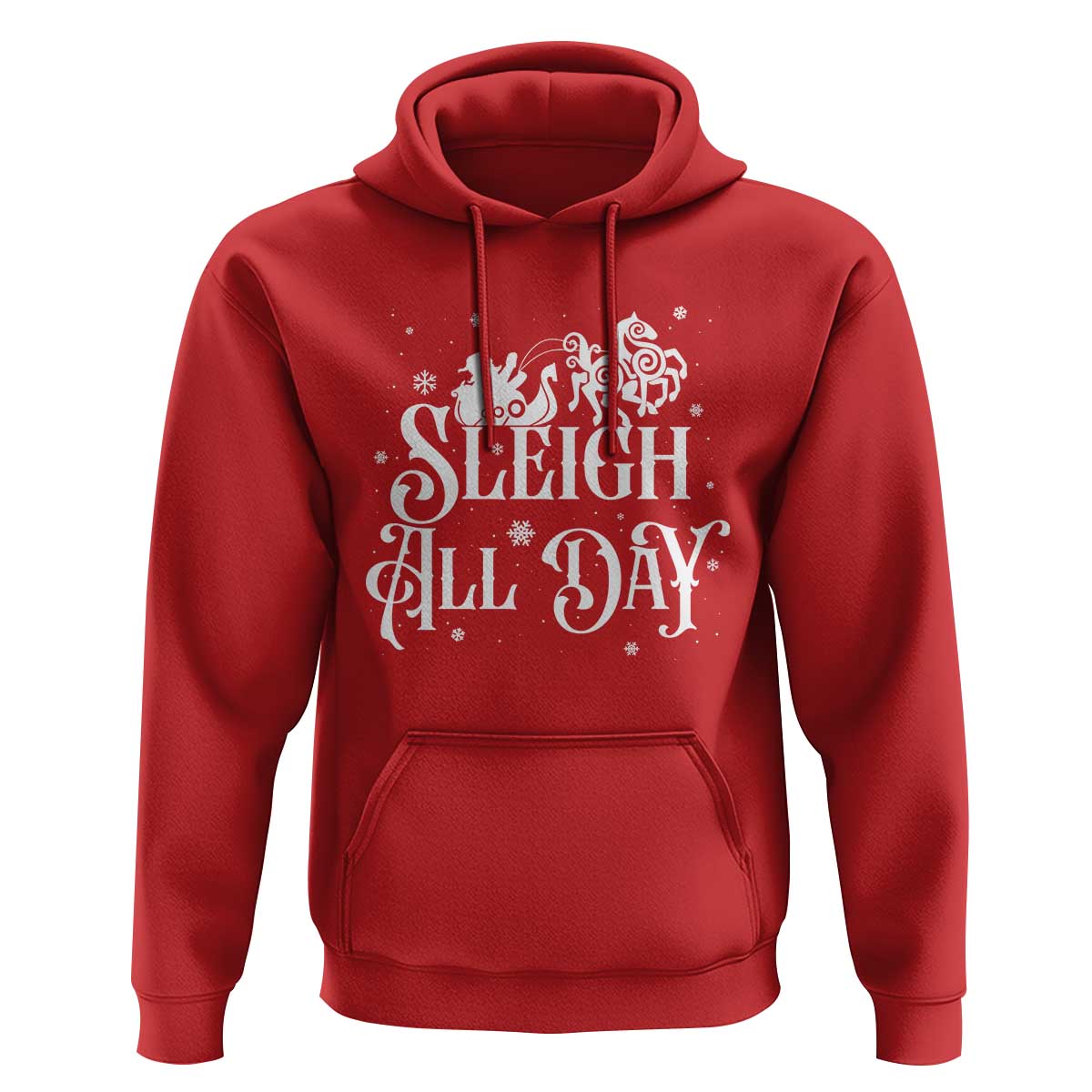 Funny Christmas Viking Hoodie Sleigh All Day Sleipnir Longship Santa