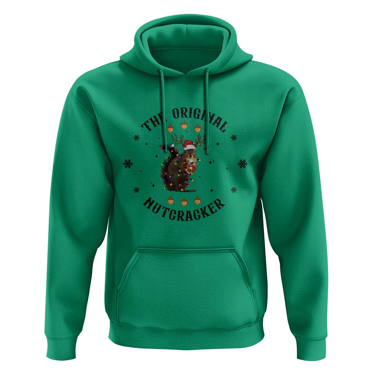 Funny Christmas Squirrel Hoodie The Original Nutcracker Snowflake Santa Hat