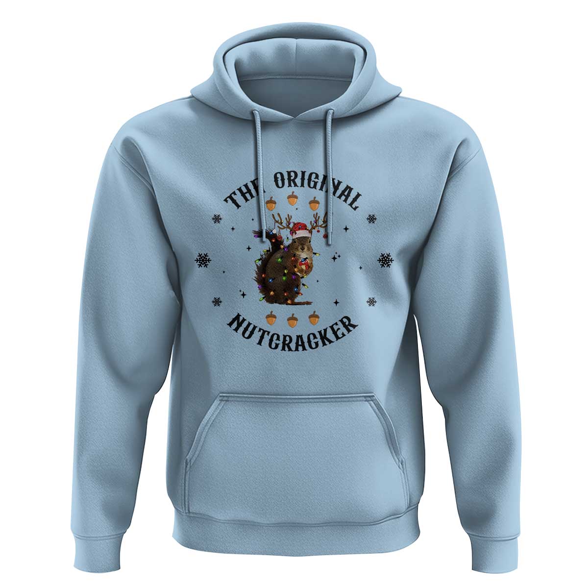 Funny Christmas Squirrel Hoodie The Original Nutcracker Snowflake Santa Hat