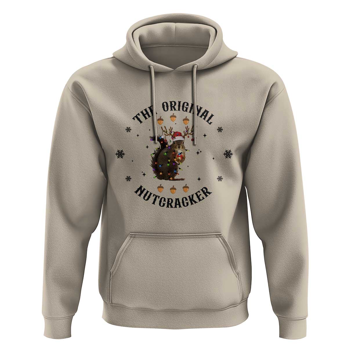 Funny Christmas Squirrel Hoodie The Original Nutcracker Snowflake Santa Hat