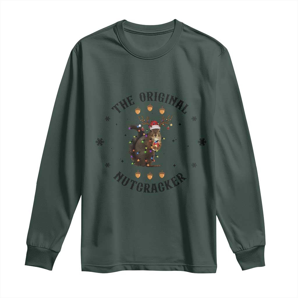Funny Christmas Squirrel Long Sleeve Shirt The Original Nutcracker Snowflake Santa Hat