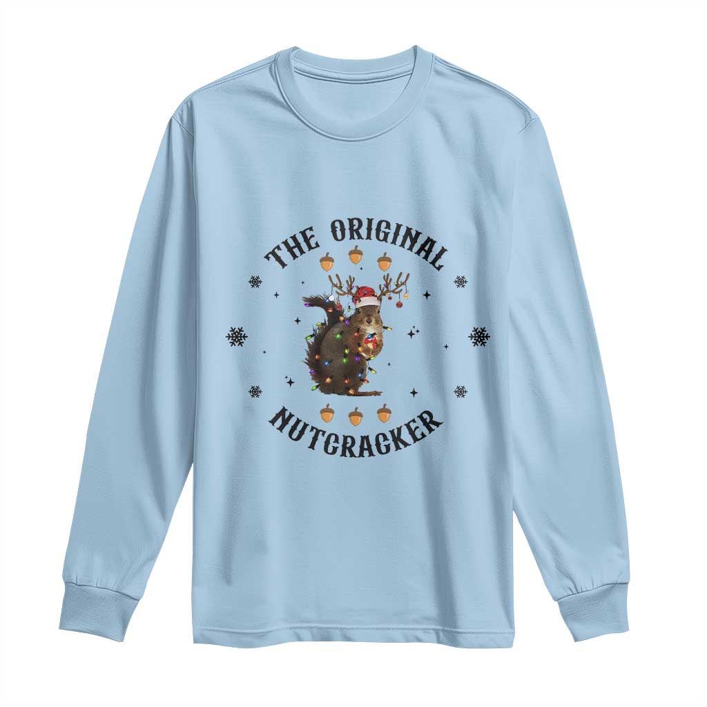 Funny Christmas Squirrel Long Sleeve Shirt The Original Nutcracker Snowflake Santa Hat
