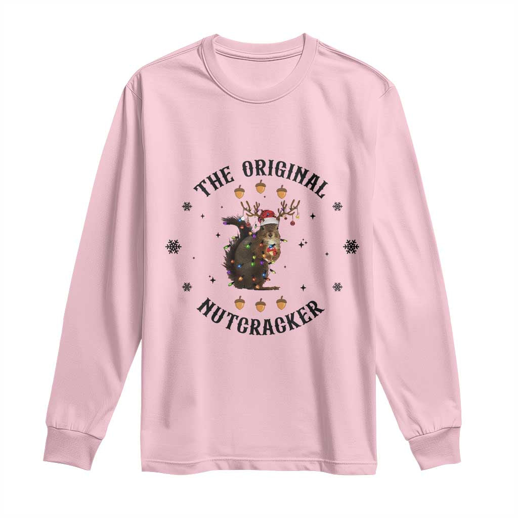 Funny Christmas Squirrel Long Sleeve Shirt The Original Nutcracker Snowflake Santa Hat