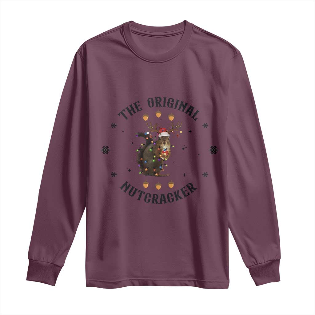 Funny Christmas Squirrel Long Sleeve Shirt The Original Nutcracker Snowflake Santa Hat