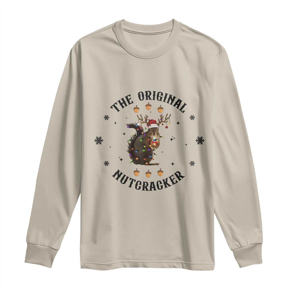 Funny Christmas Squirrel Long Sleeve Shirt The Original Nutcracker Snowflake Santa Hat