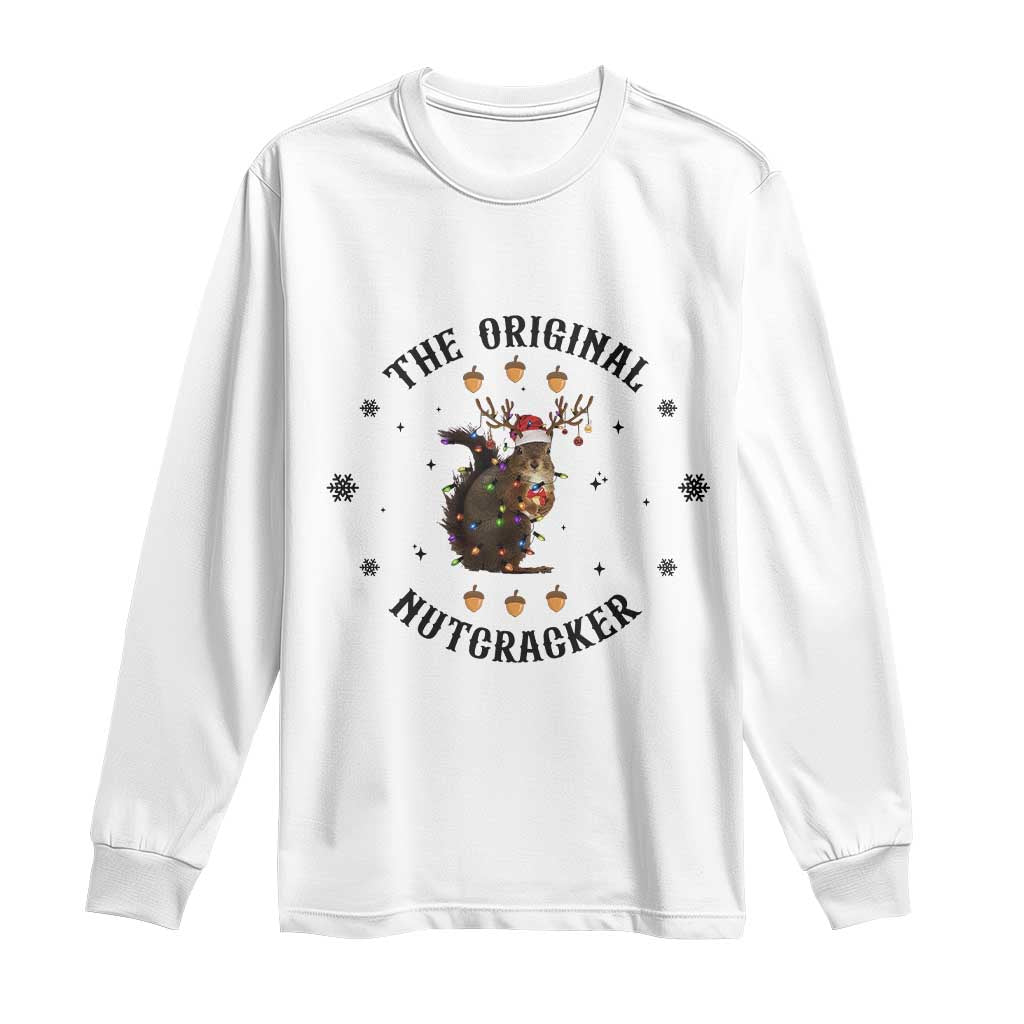Funny Christmas Squirrel Long Sleeve Shirt The Original Nutcracker Snowflake Santa Hat