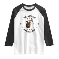 Funny Christmas Squirrel Raglan Shirt The Original Nutcracker Snowflake Santa Hat - Wonder Print Shop