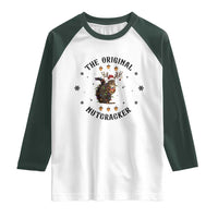 Funny Christmas Squirrel Raglan Shirt The Original Nutcracker Snowflake Santa Hat - Wonder Print Shop