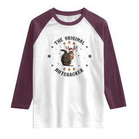 Funny Christmas Squirrel Raglan Shirt The Original Nutcracker Snowflake Santa Hat - Wonder Print Shop