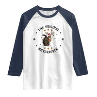 Funny Christmas Squirrel Raglan Shirt The Original Nutcracker Snowflake Santa Hat - Wonder Print Shop