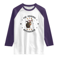 Funny Christmas Squirrel Raglan Shirt The Original Nutcracker Snowflake Santa Hat - Wonder Print Shop