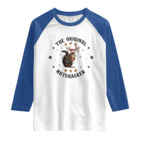 Funny Christmas Squirrel Raglan Shirt The Original Nutcracker Snowflake Santa Hat - Wonder Print Shop