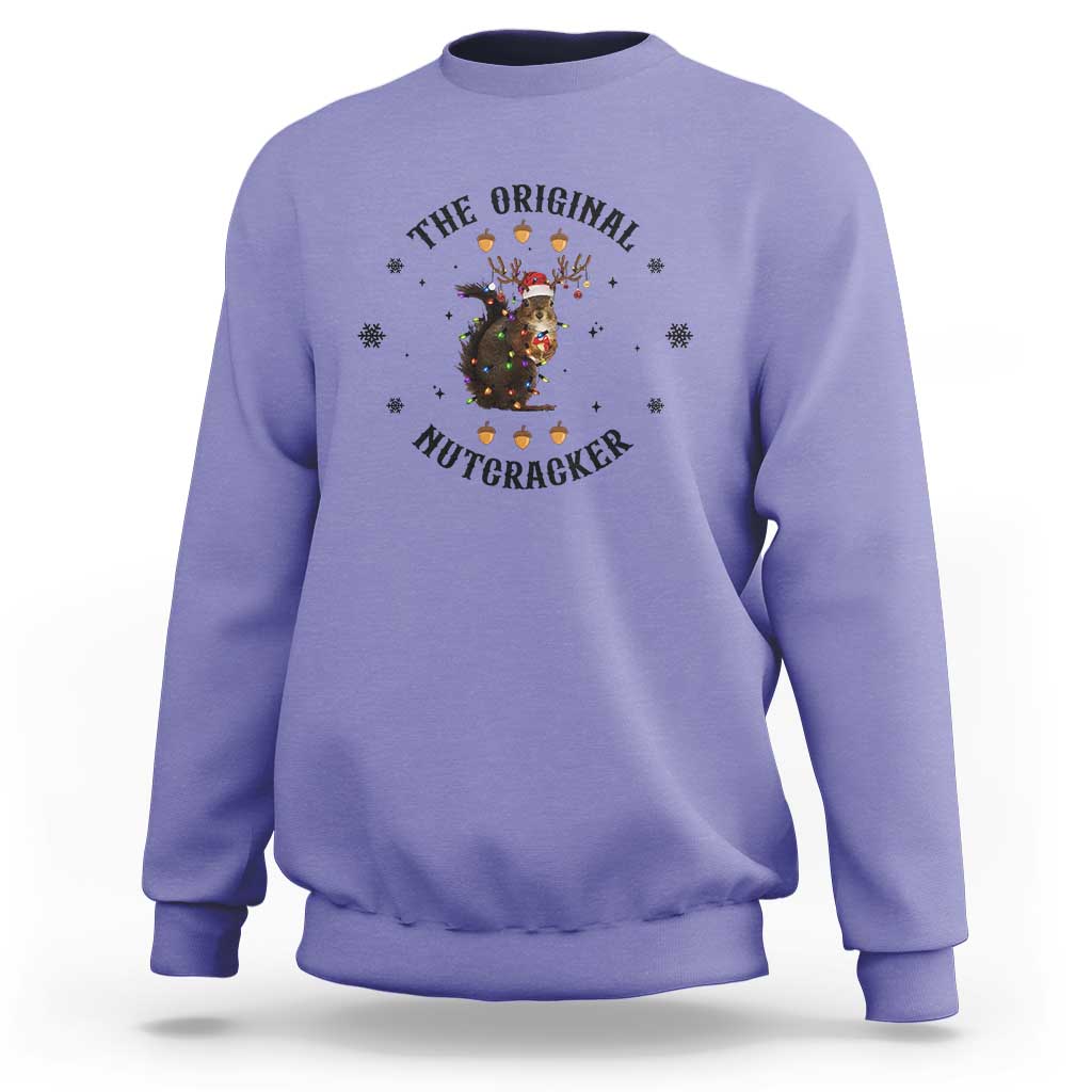 Funny Christmas Squirrel Sweatshirt The Original Nutcracker Snowflake Santa Hat TS11