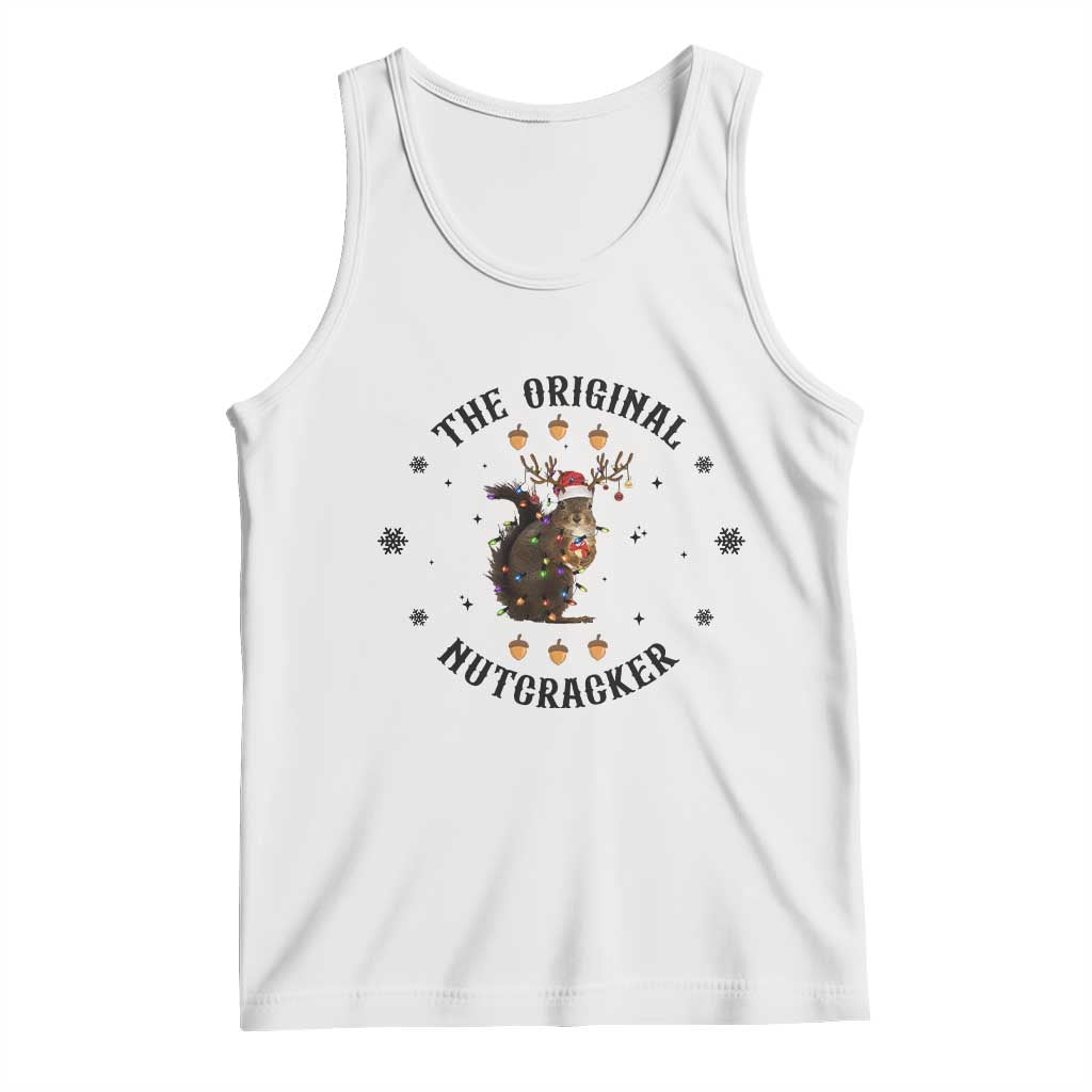 Funny Christmas Squirrel Tank Top The Original Nutcracker Snowflake Santa Hat - Wonder Print Shop
