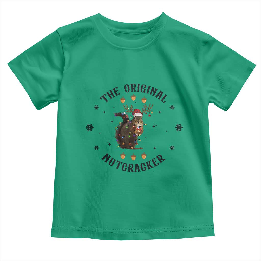 Funny Christmas Squirrel Toddler T Shirt The Original Nutcracker Snowflake Santa Hat