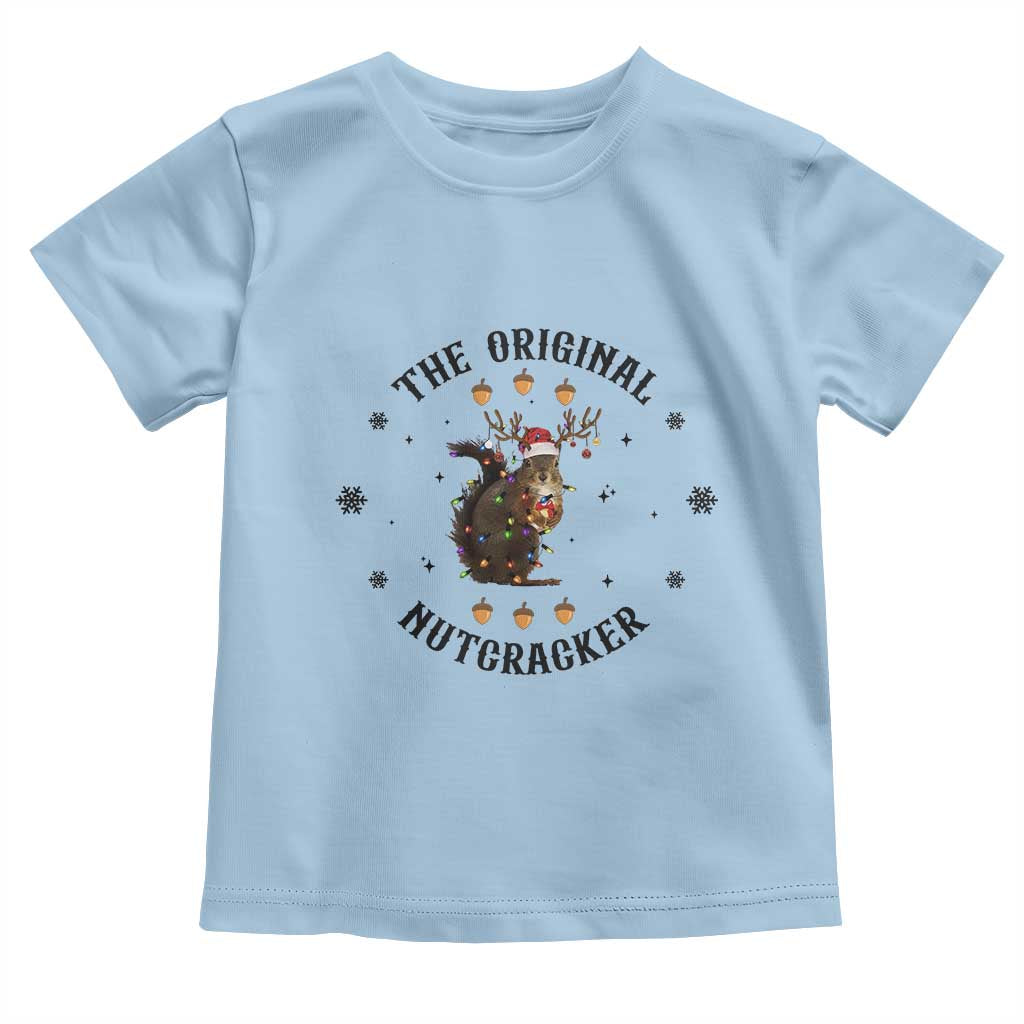 Funny Christmas Squirrel Toddler T Shirt The Original Nutcracker Snowflake Santa Hat