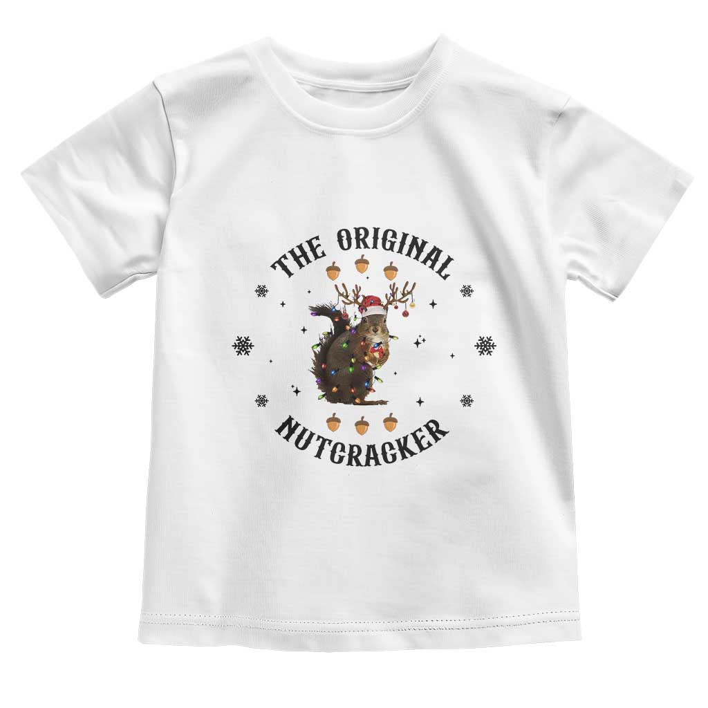 Funny Christmas Squirrel Toddler T Shirt The Original Nutcracker Snowflake Santa Hat
